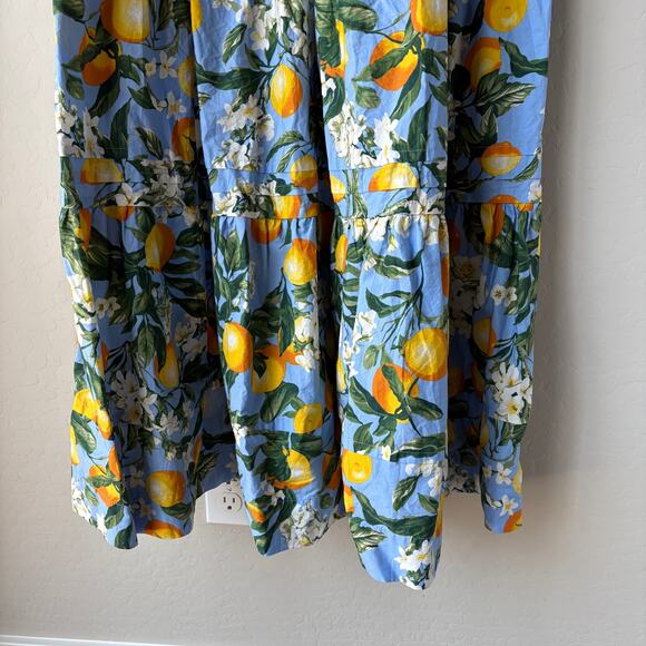 Anthropologie Dress Somerset Maxi Floral Flutter Sleeve Dress Iris Blue Size L - Picture 4 of 9